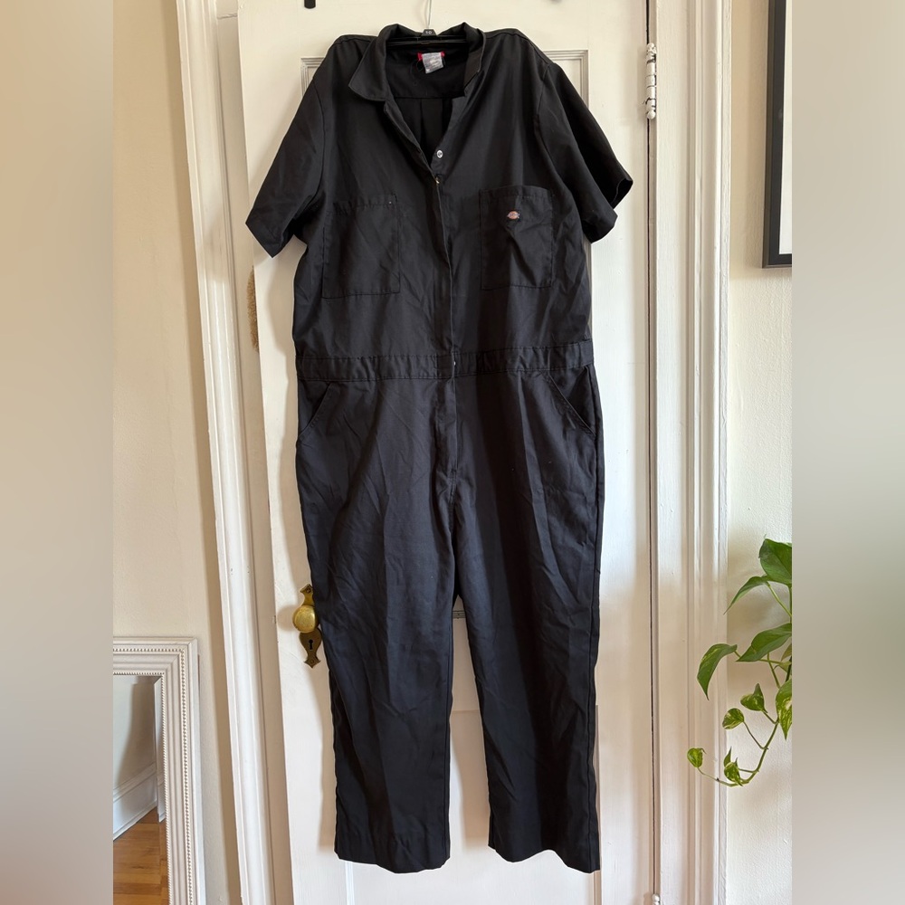 Dickies Black Short-Sleeve Utility Jumpsuit